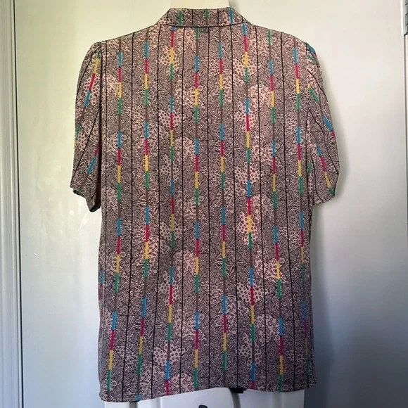 Revedor Button Up Pink Striped Blouse - Picture 3 of 12